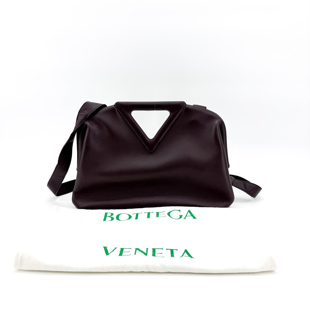 Bottega Veneta Point Leather Purple Leather Shoulder Bag Bag (Pre-Owned)
