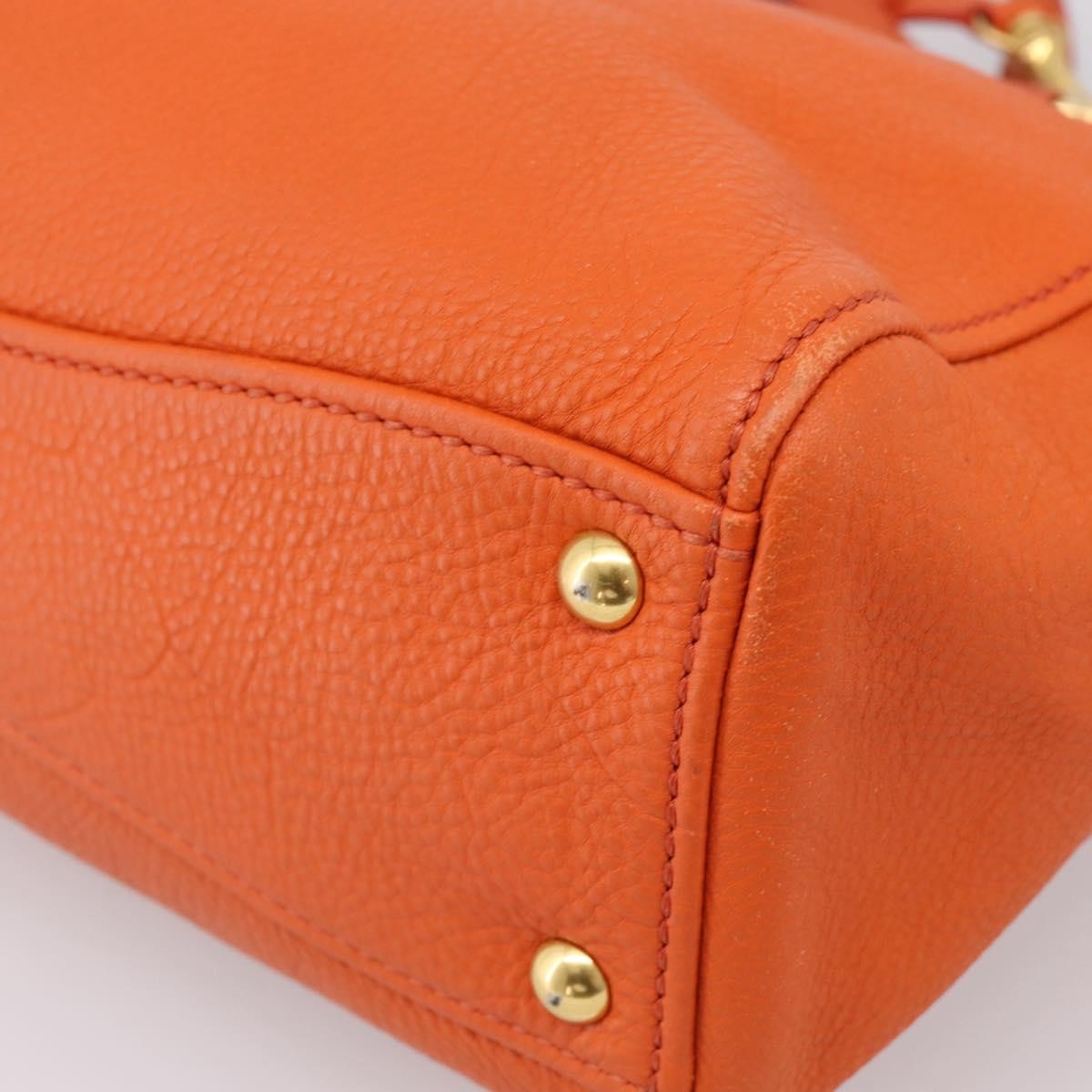 Miu Miu Caribou Convertible Tote Leather Orange Leather Handbag (Pre-Owned)