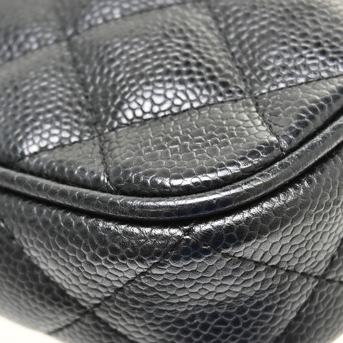 Chanel Timeless Cc Chain Quilted Caviar Black Leather Shoulder Bag Bag (Pre-Owned)
