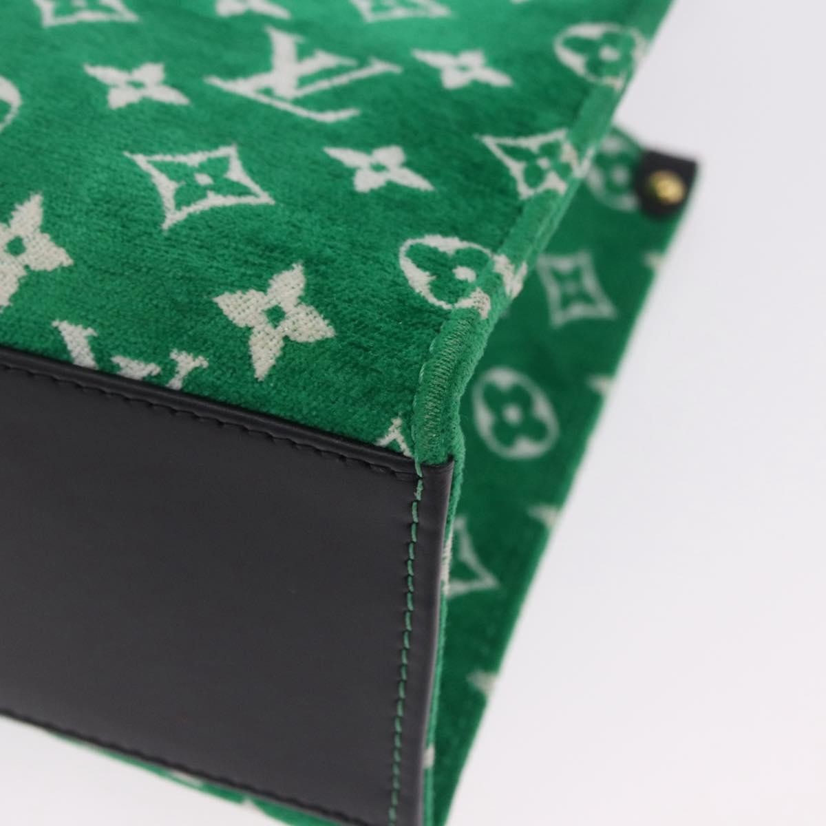 Louis Vuitton Onthego Lv Match Monogram Jacquard Velvet Green Canvas Tote Bag Bag (Pre-Owned)