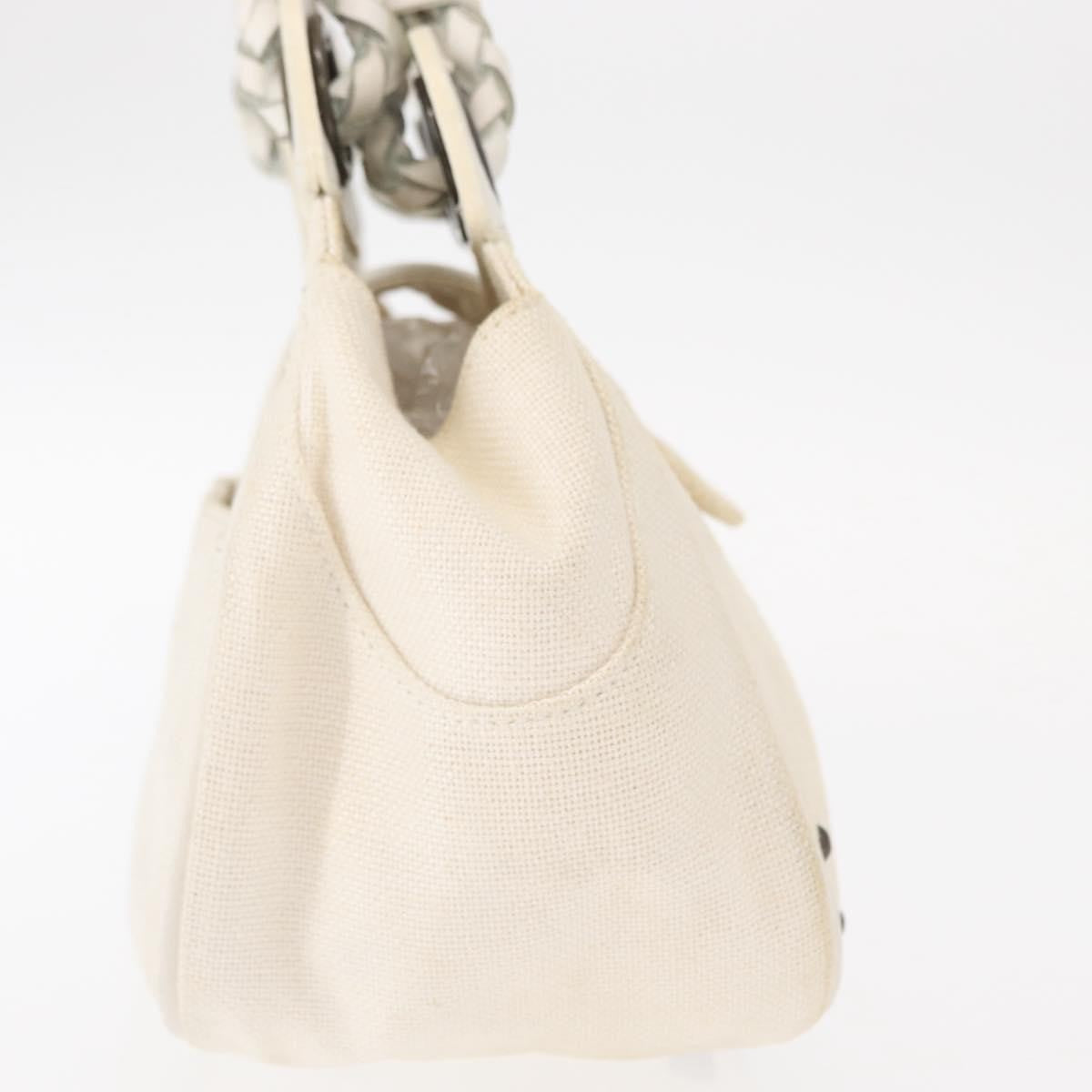 Chloe Vintage Leather White Canvas Handbag (Pre-Owned)