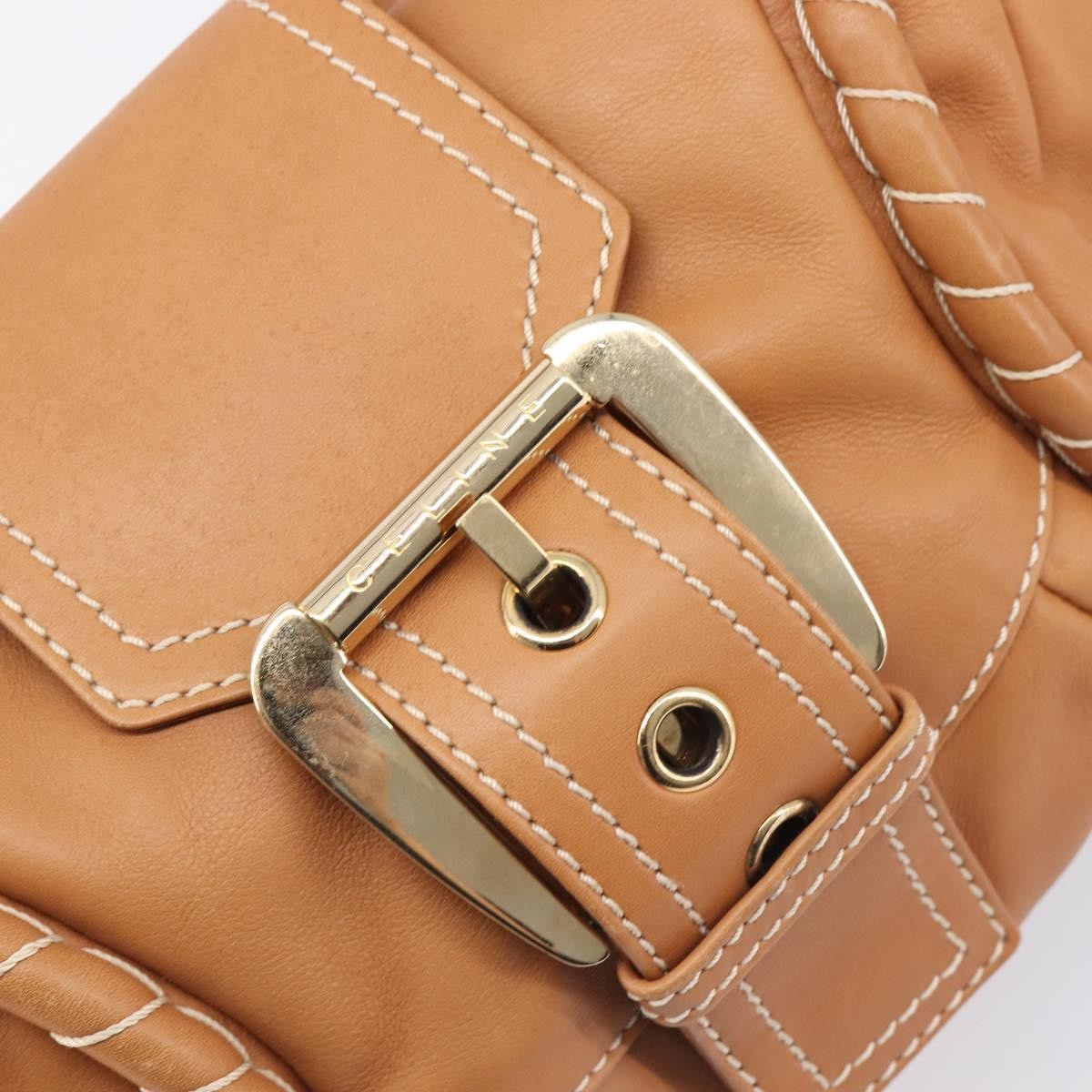 Celine Shoulder Leather Brown Leather Shoulder Bag Bag (Pre-Owned)