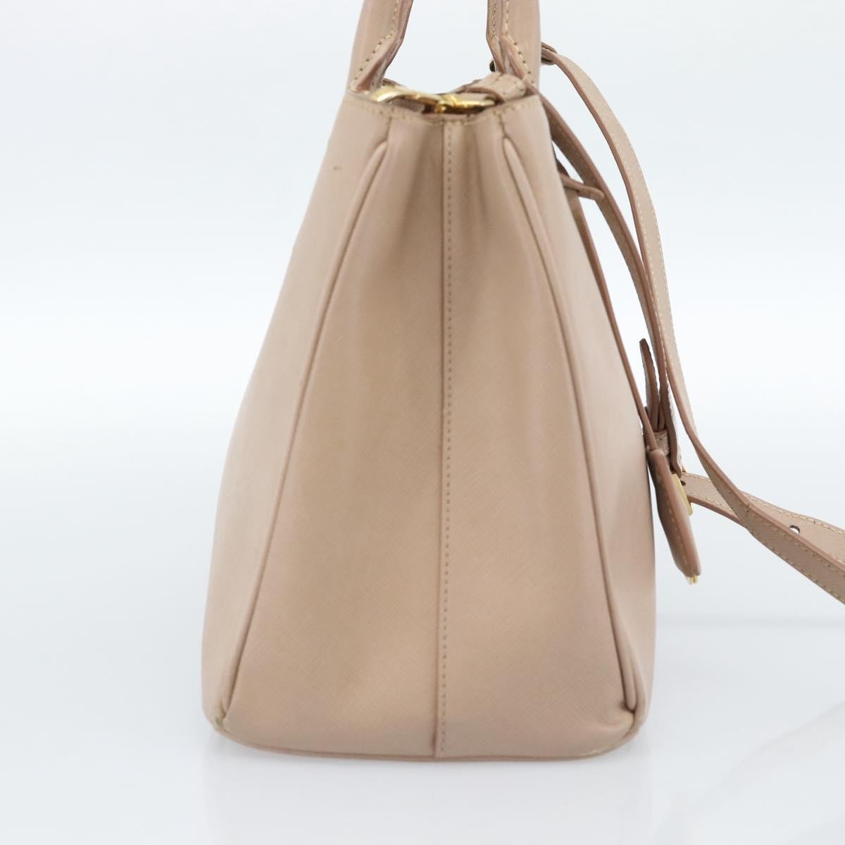 Prada Gardener's Saffiano Leather Beige Leather Tote Bag Bag (Pre-Owned)
