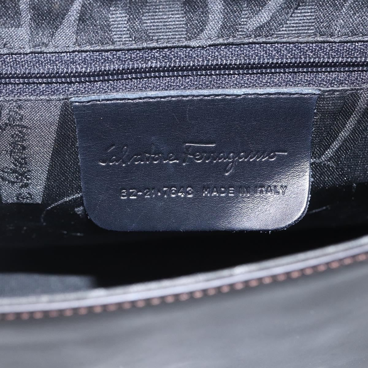 Salvatore Ferragamo Vala Leather Black Leather Shoulder Bag Bag (Pre-Owned)