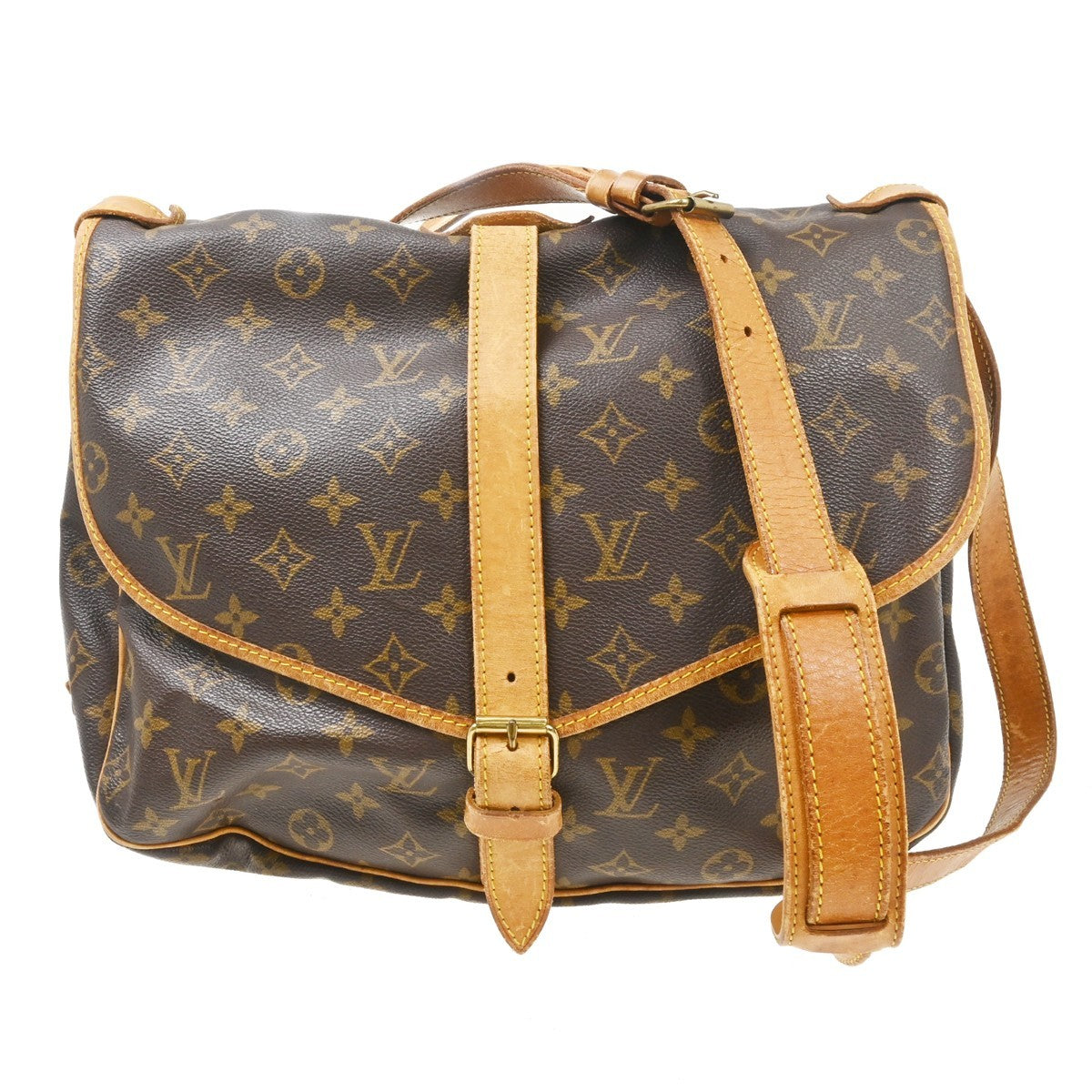 Louis Vuitton Saumur Monogram Canvas Brown Canvas Shoulder Bag Bag (Pre-Owned)