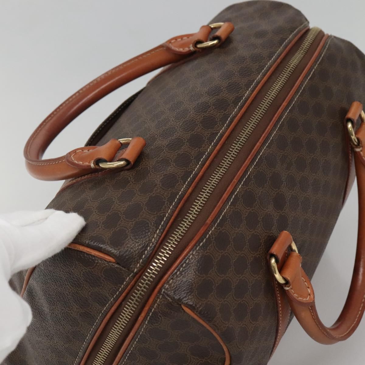 Celine Macadam Macadam With Leather Brown Canvas Bag (Pre-Owned)