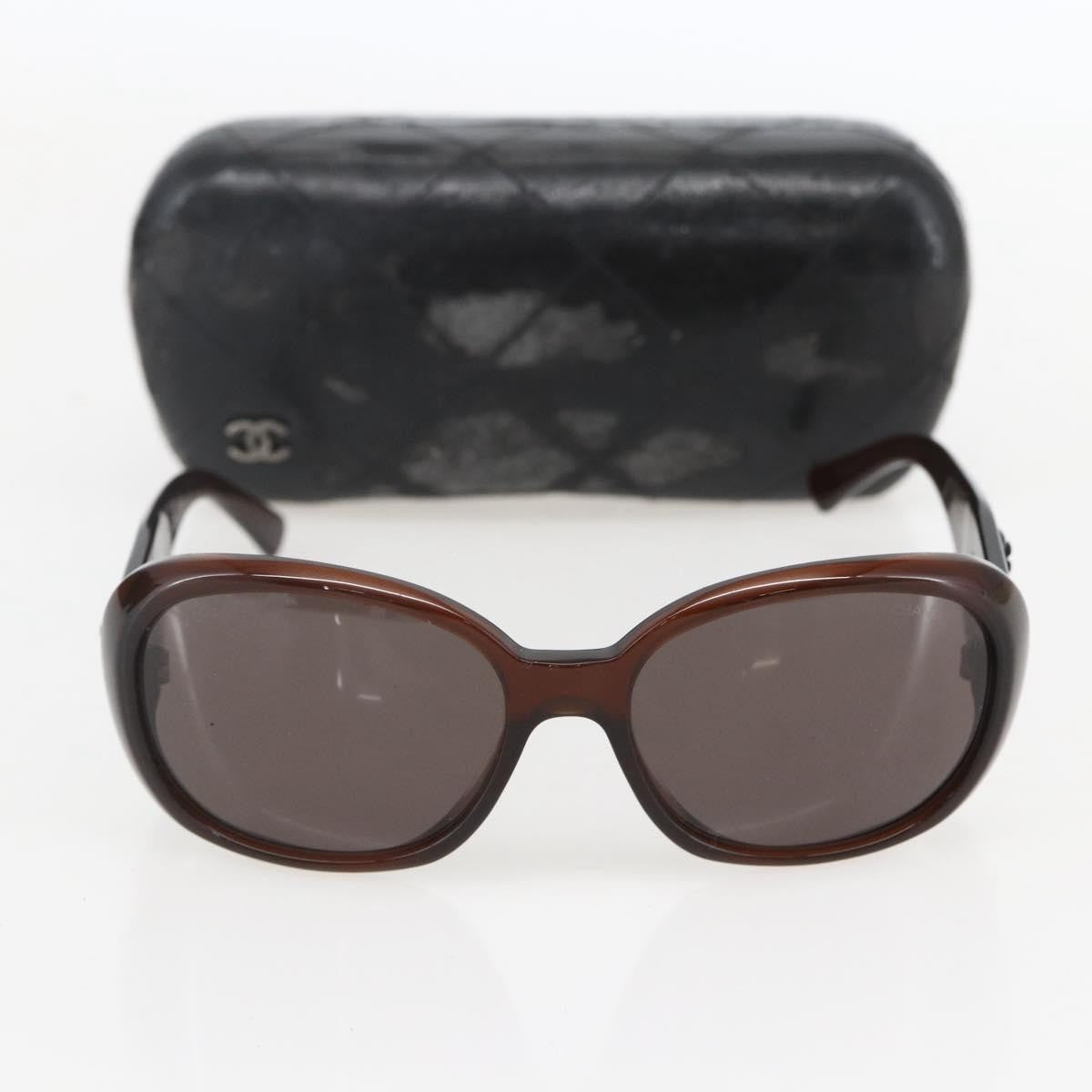Chanel Camélia Plastic Brown Plastic Sunglasse Accessory (Pre-Owned)