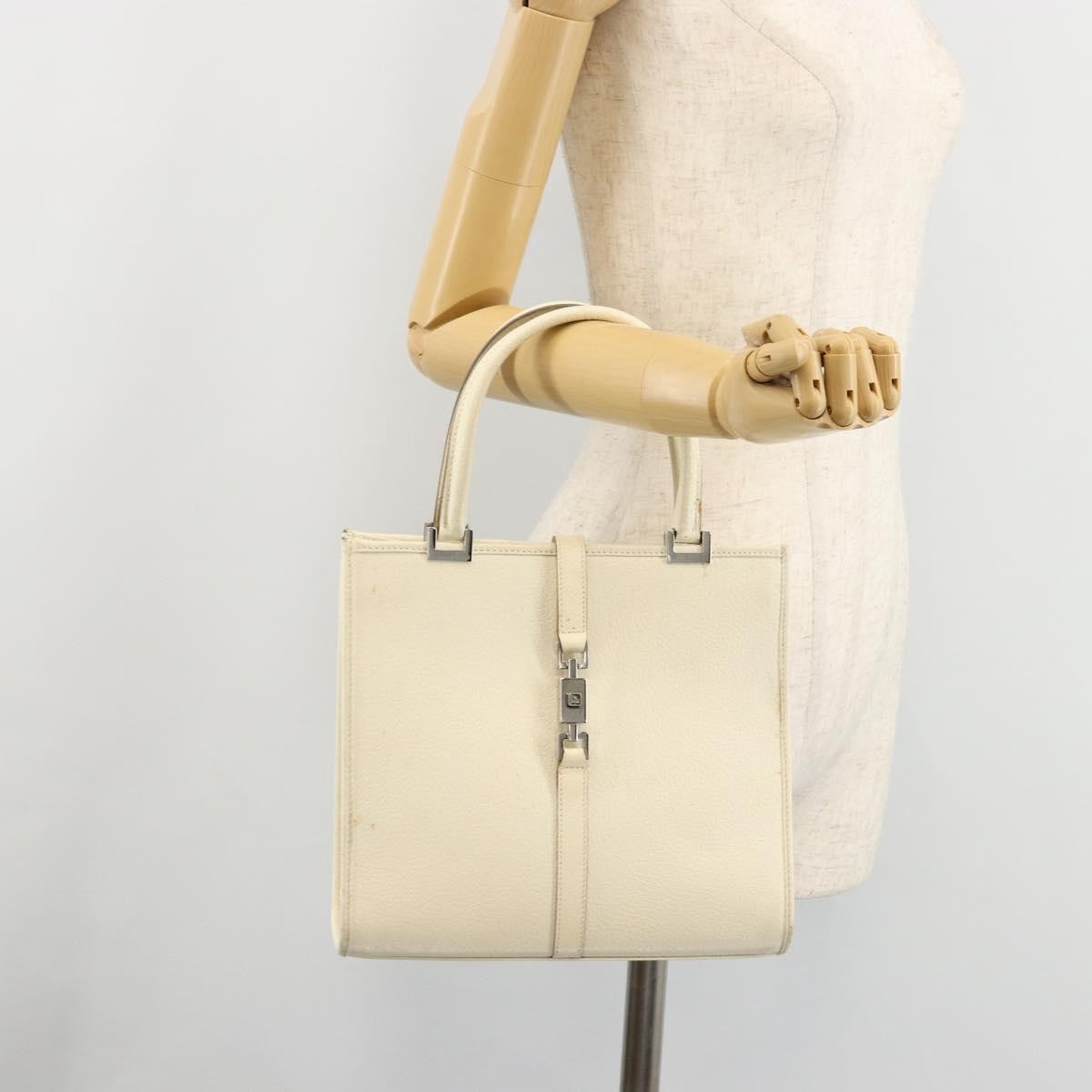 Gucci Vintage Jackie Leather Silver Leather Handbag (Pre-Owned)