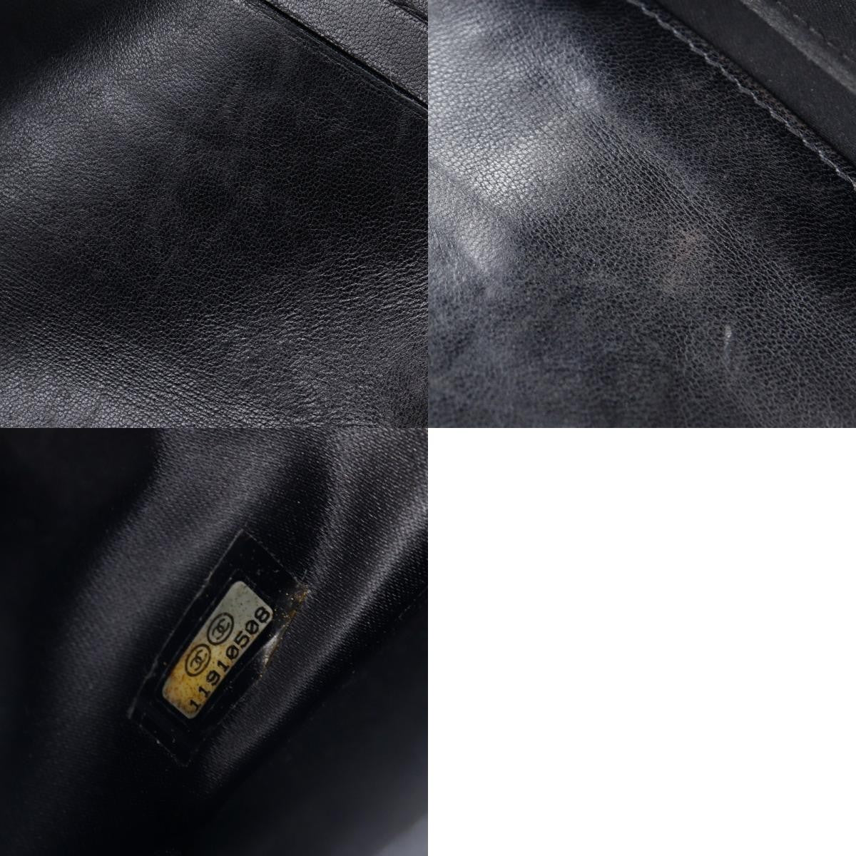 Chanel Bi-Fold Quilted Patent Black Patent_Leather Wallets Accessory (Pre-Owned)