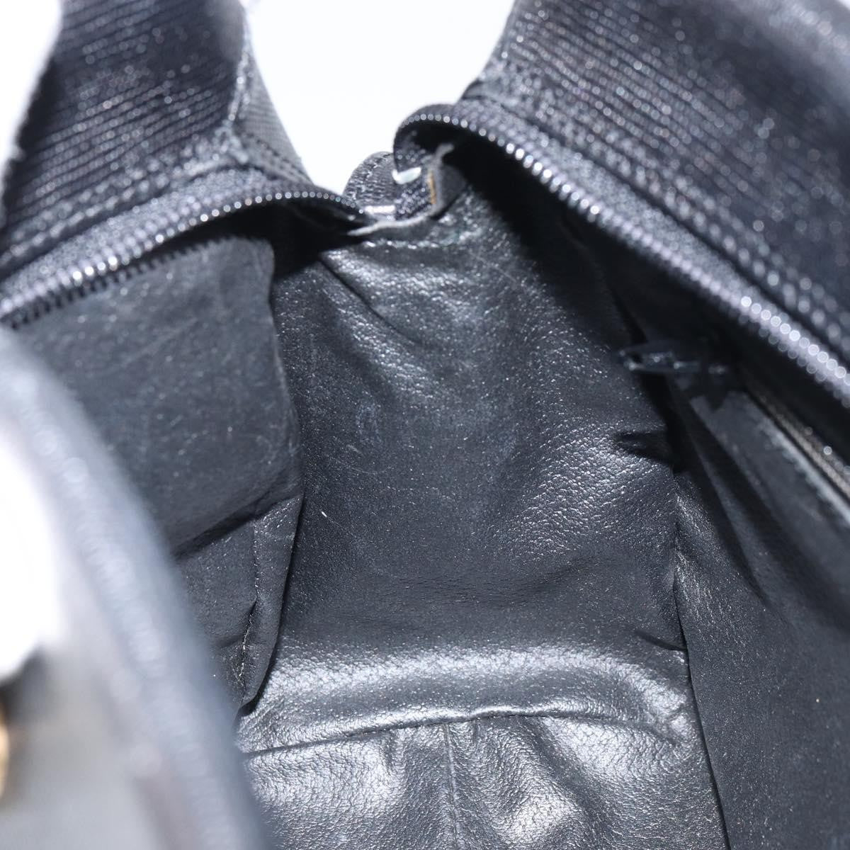 Celine Circle Logo Leather Black Leather Shoulder Bag Bag (Pre-Owned)