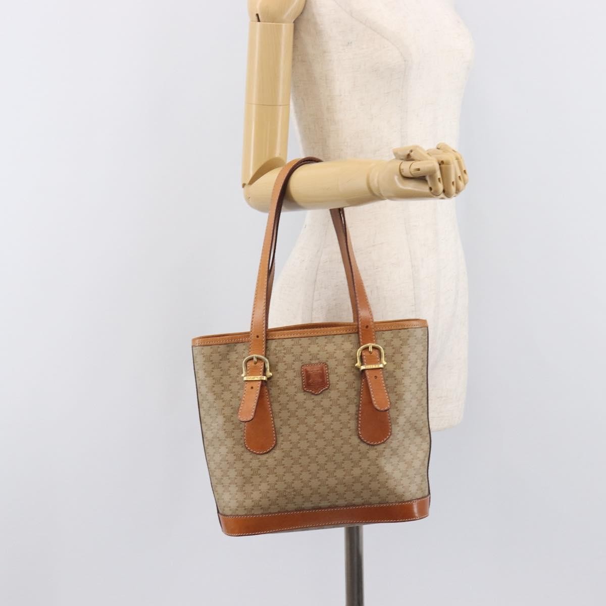 Celine Macadam Canvas And Leather Beige Canvas Tote Bag Bag (Pre-Owned)