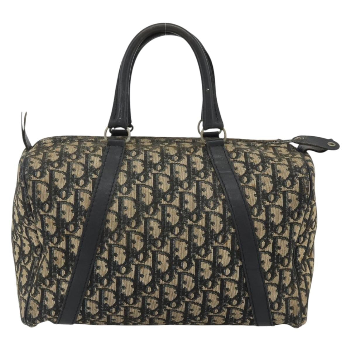 Christian Dior Vintage Trotter Boston Diorissimo Canvas Navy Canvas Handbag (Pre-Owned)
