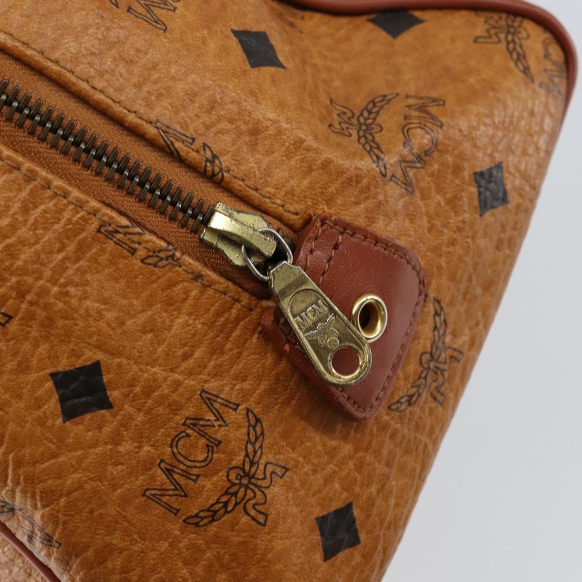 MCM Visetos Logogramme Canvas And Leather Brown Canvas Handbag (Pre-Owned)