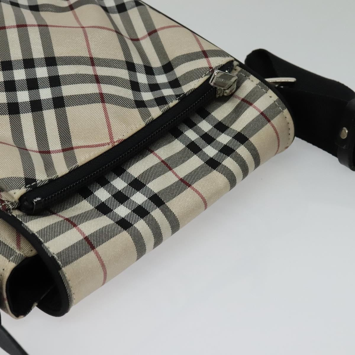 Burberry Nova Check Blue Label Nylon Beige Nylon Shoulder Bag Bag (Pre-Owned)
