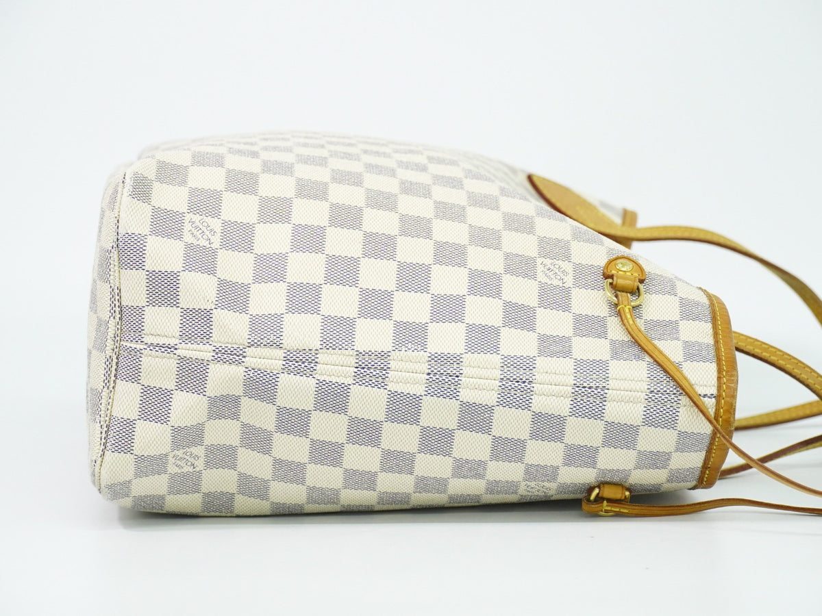 Louis Vuitton Neverfull Damier White Canvas Tote Bag Bag (Pre-Owned)