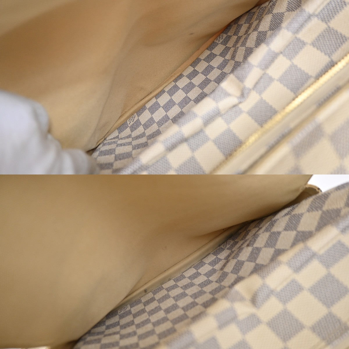 Louis Vuitton Naviglio Damier White Canvas Shoulder Bag Bag (Pre-Owned)
