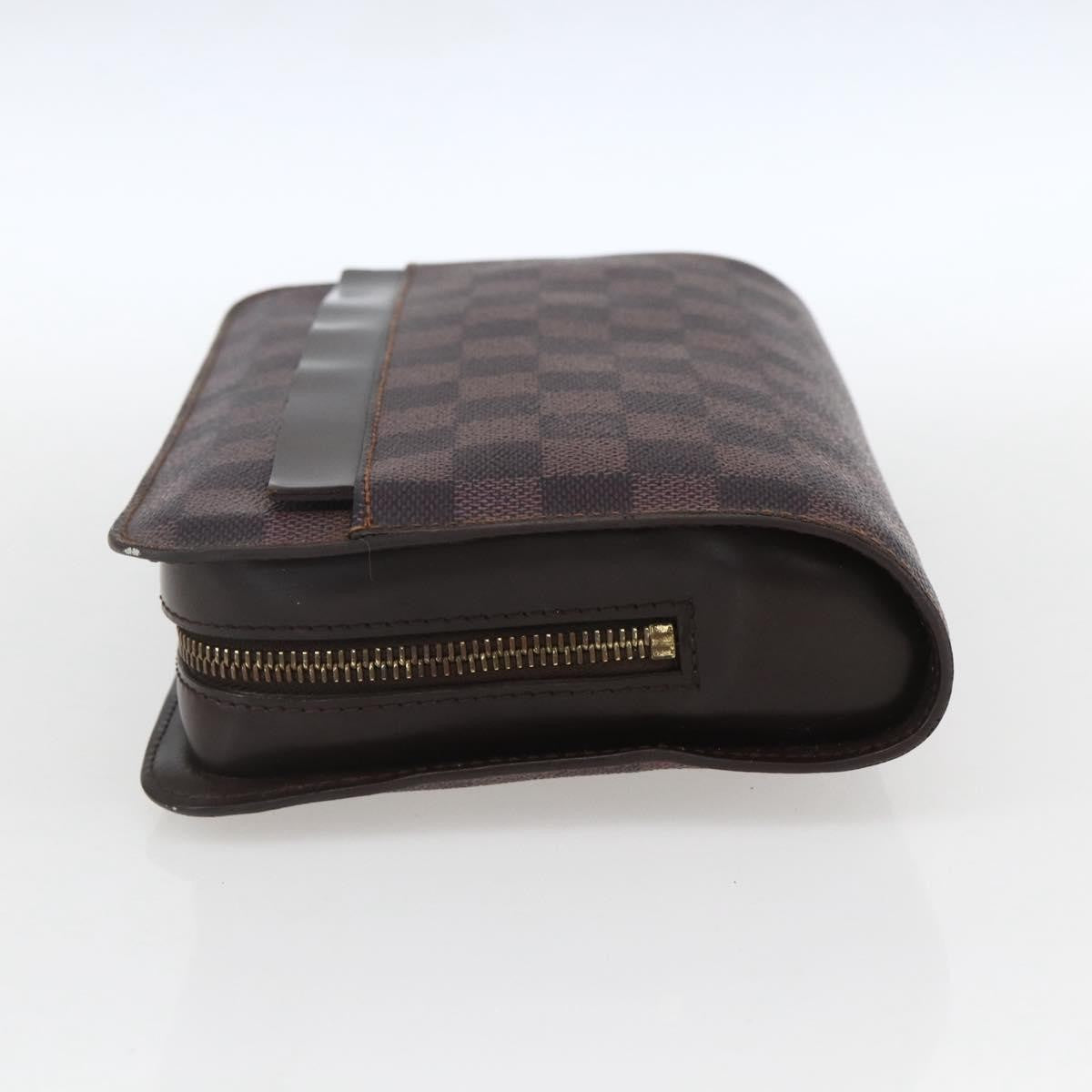 Louis Vuitton Pochette Saint Louis Damier Ebene Brown Canvas Clutche & Pouche Bag (Pre-Owned)