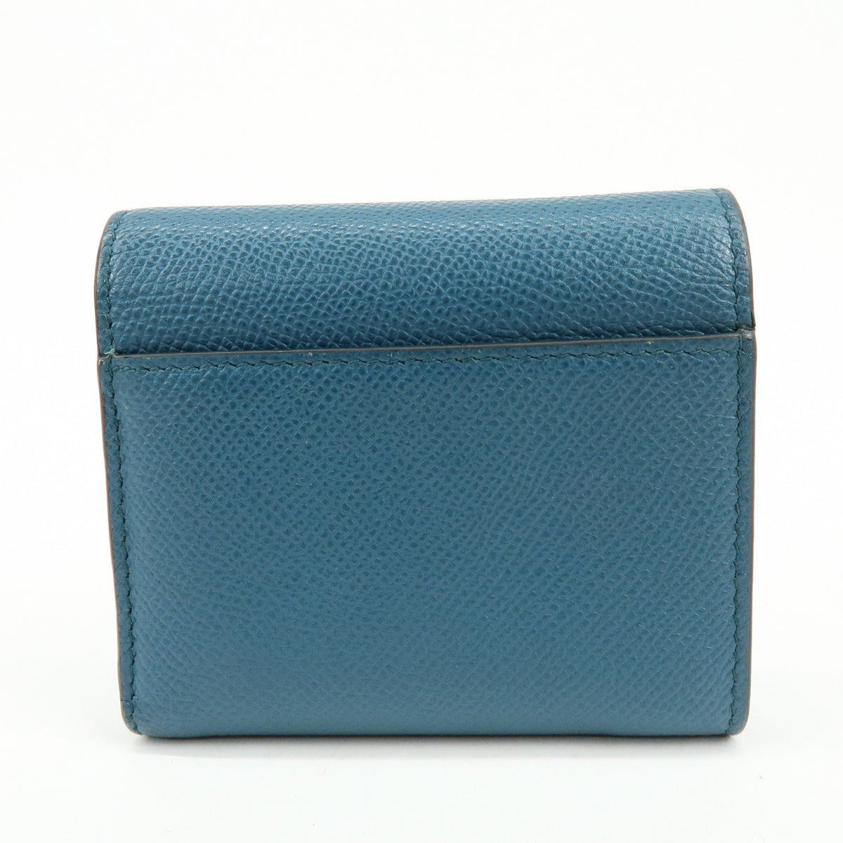 Christian Dior Saddle Flap Leather Blue Leather Wallets Accessory (Pre-Owned)
