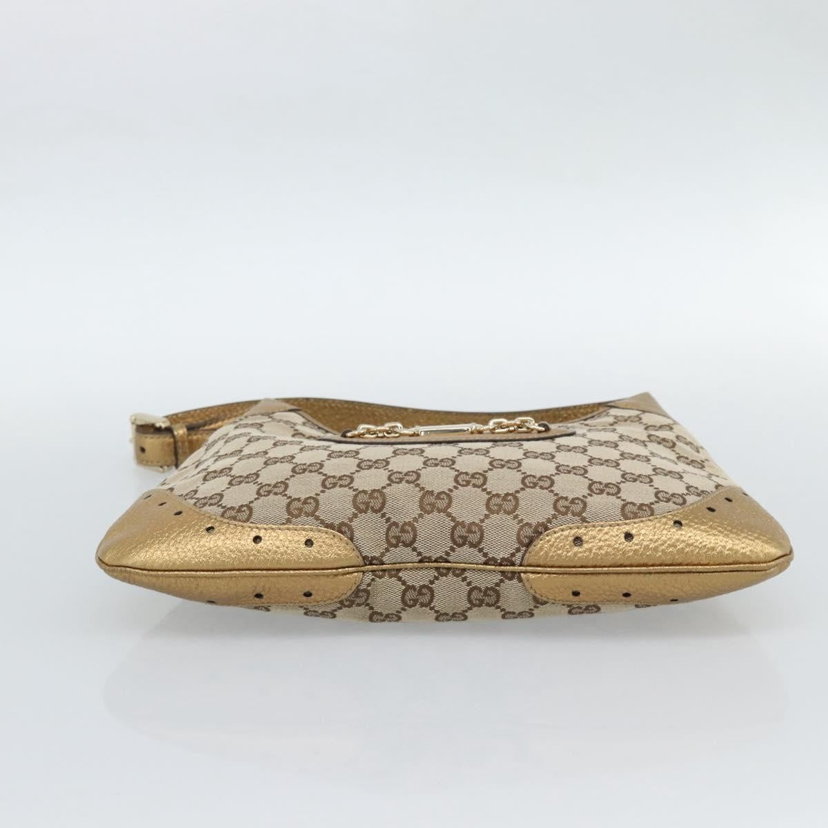 Gucci Vintage Jackie O Chain Hobo Gg Canvas Beige Canvas Handbag (Pre-Owned)