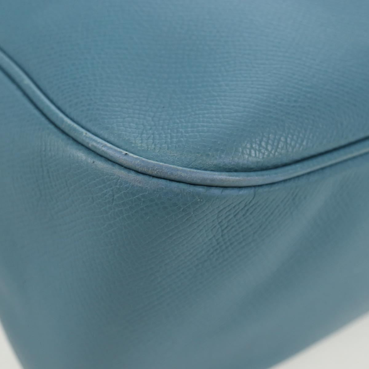 Hermes Trim Clemence Blue Leather Shoulder Bag Bag (Pre-Owned)