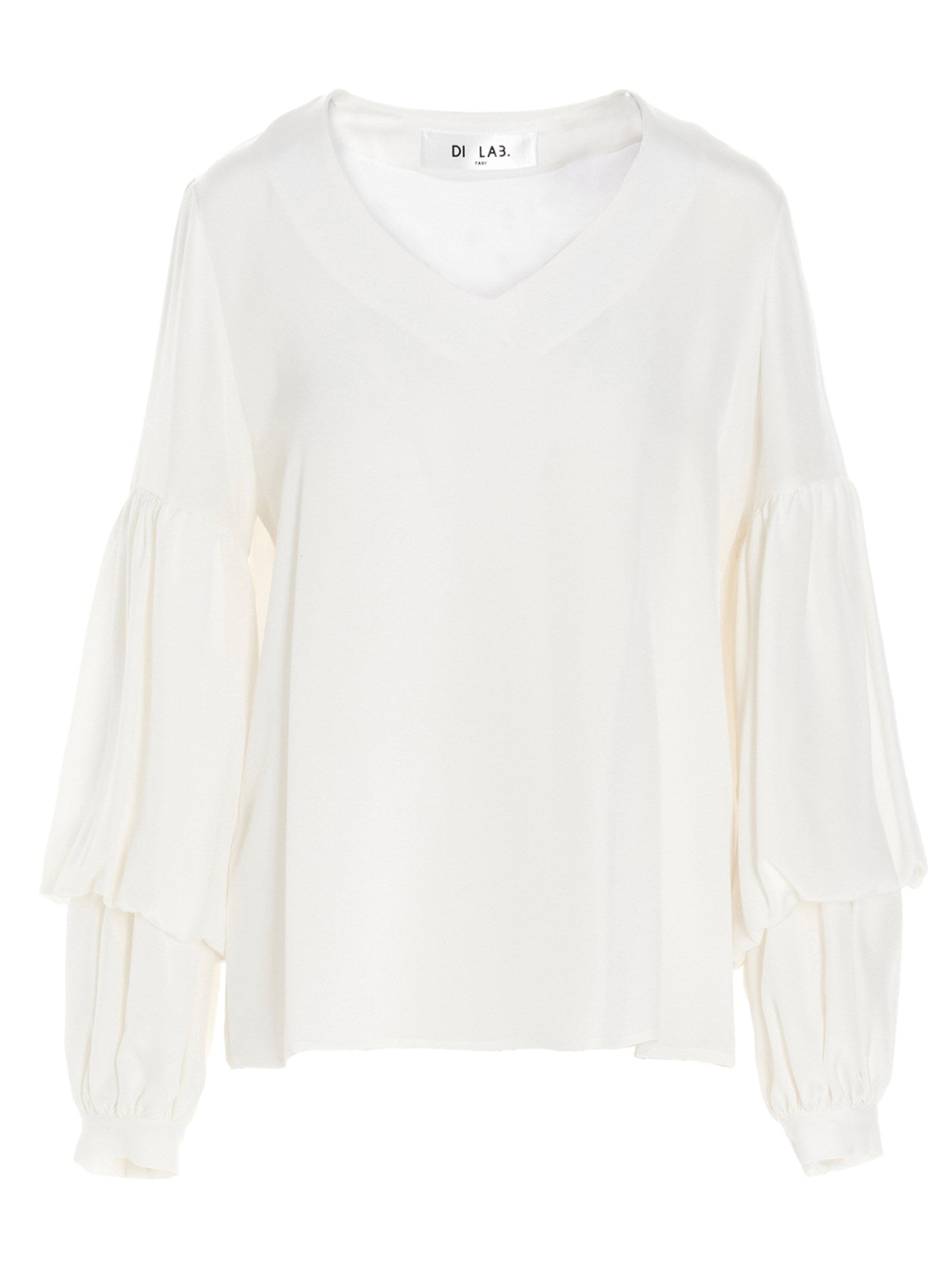 Di.La3 Pari' Women's Puff-Sleeve Silk Shirt