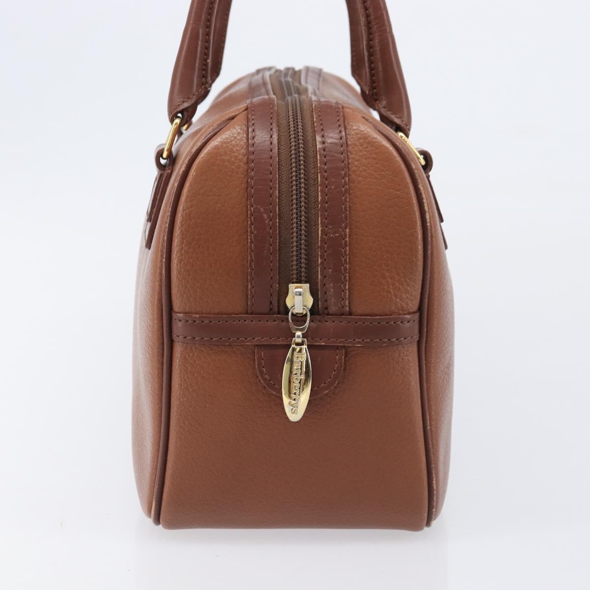 Burberry Vintage Boston Leather Brown Leather Handbag (Pre-Owned)