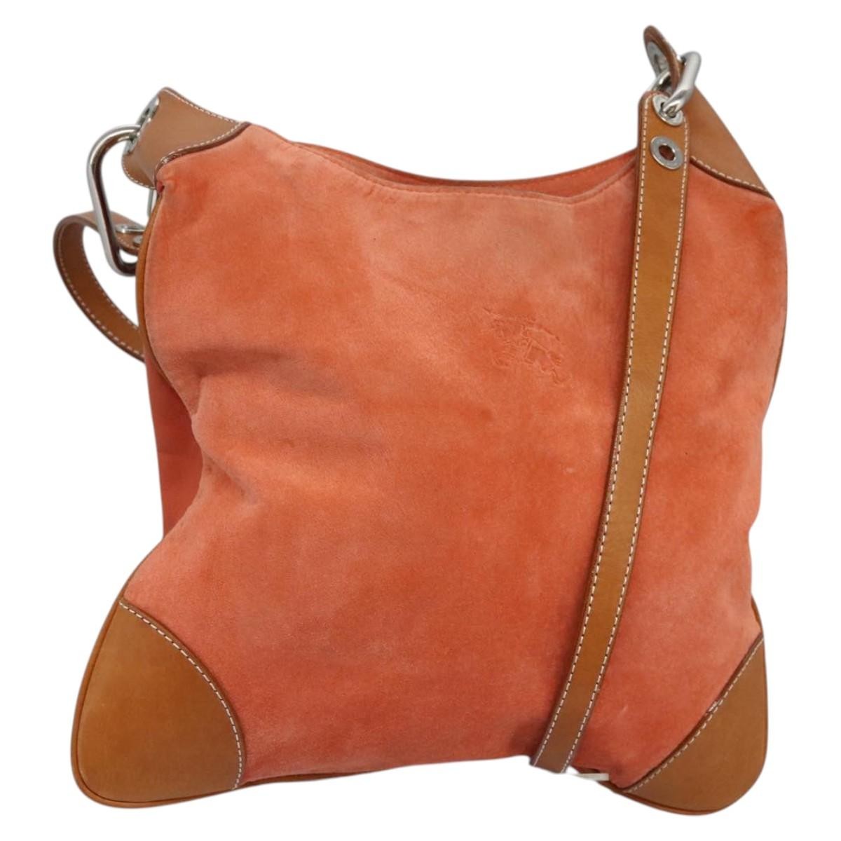 Burberry Blue Label Suede Orange Suede Shoulder Bag Bag (Pre-Owned)