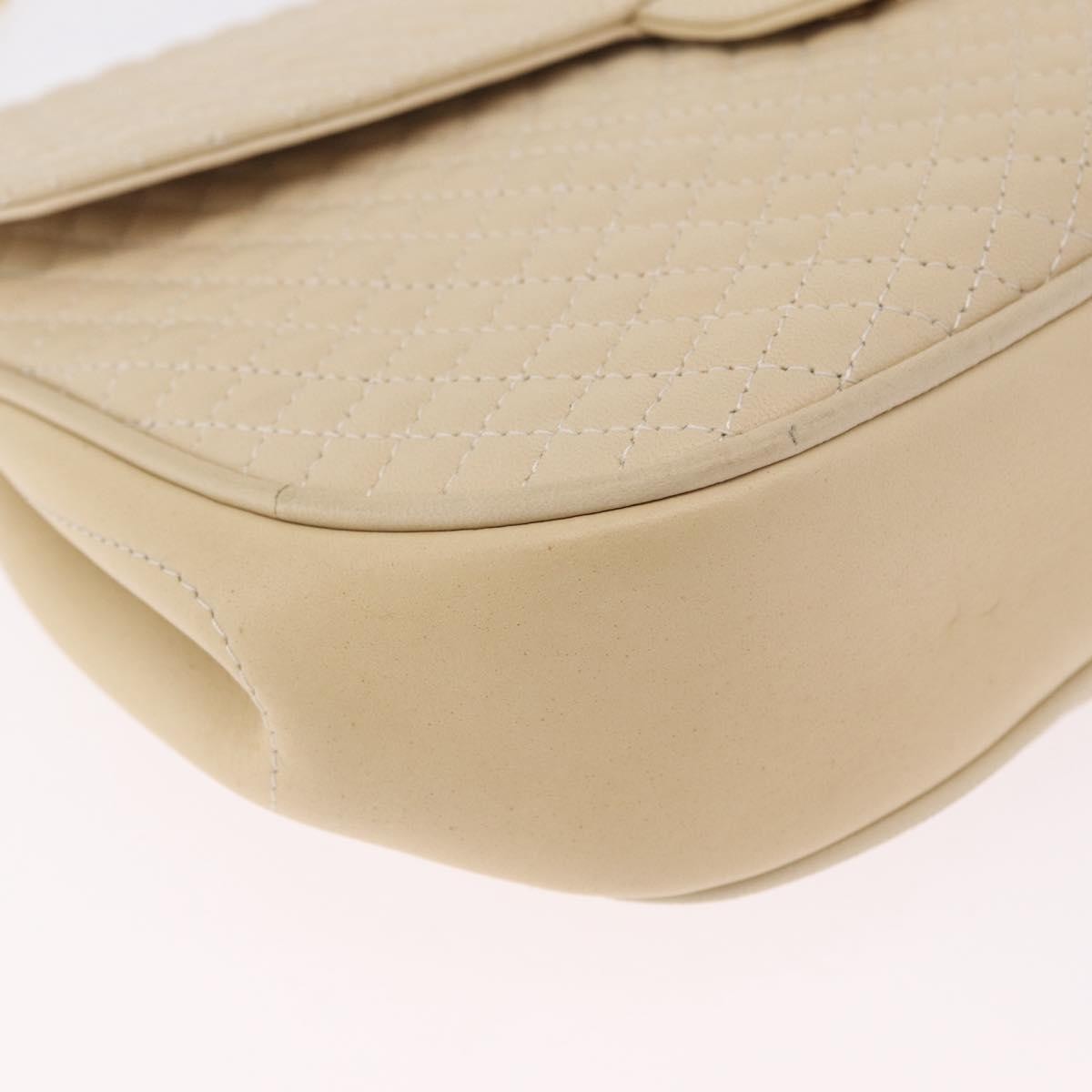 Bally Vintage Chain Quilted Leather Neutral Leather Shoulder Bag Bag (Pre-Owned)