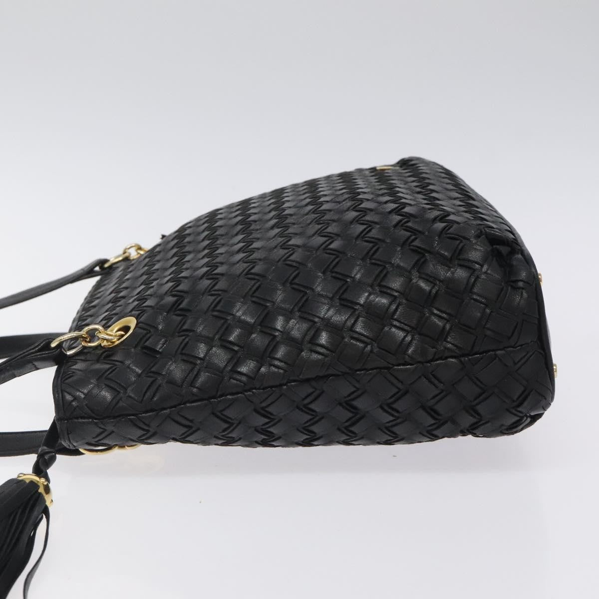 Bally Vintage Quilted Leather Black Leather Shoulder Bag Bag (Pre-Owned)