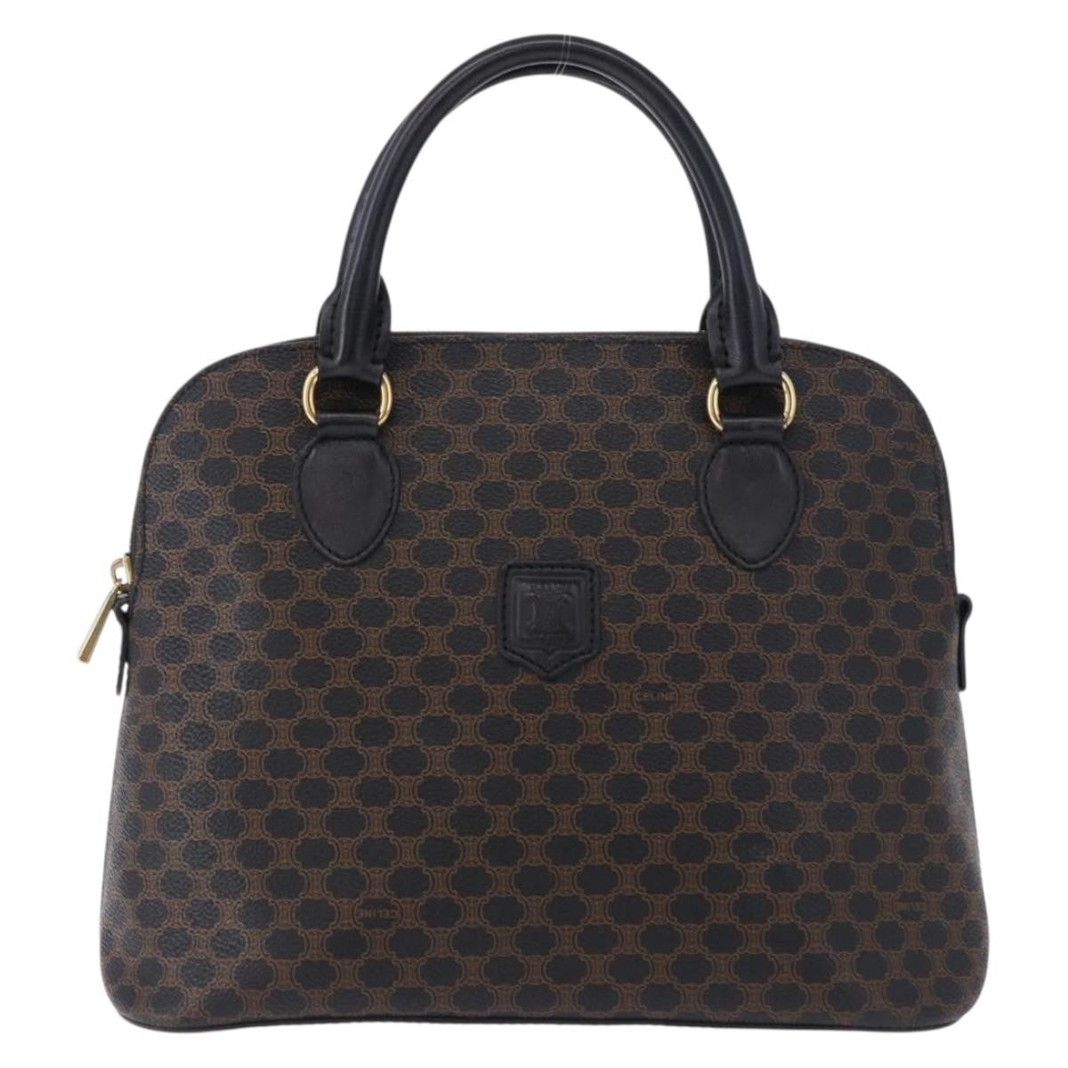 Celine Macadam Toile Triomphe Black Canvas Handbag (Pre-Owned)