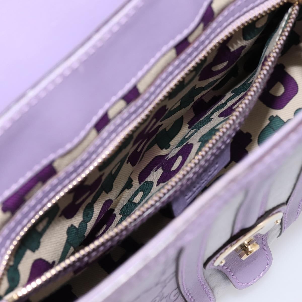 Gucci Web Flap Guccissima Purple Leather Shoulder Bag Bag (Pre-Owned)