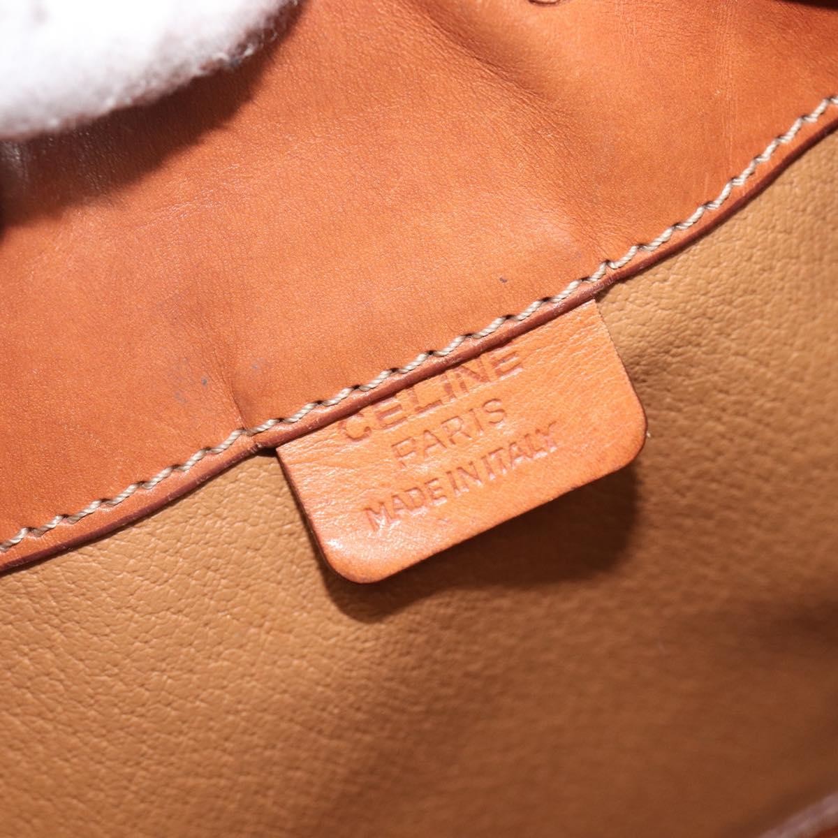 Celine Macadam Shoulder Leather Brown Canvas Crossbody Bag Bag (Pre-Owned)