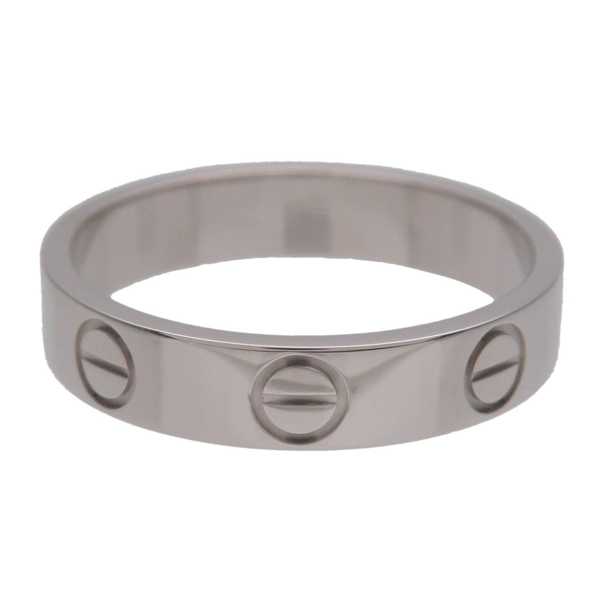Cartier Love Band 18K White Gold Silver White_Gold Ring Jewelry (Pre-Owned)