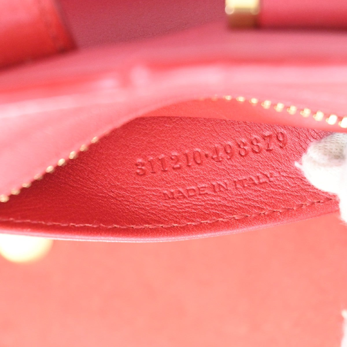 Saint Laurent Classic Y Cabas Leather Red Leather Tote Bag Bag (Pre-Owned)