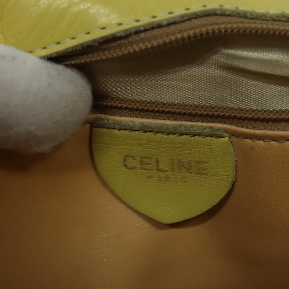 Celine Vintage Leather Yellow Leather Shoulder Bag Bag (Pre-Owned)