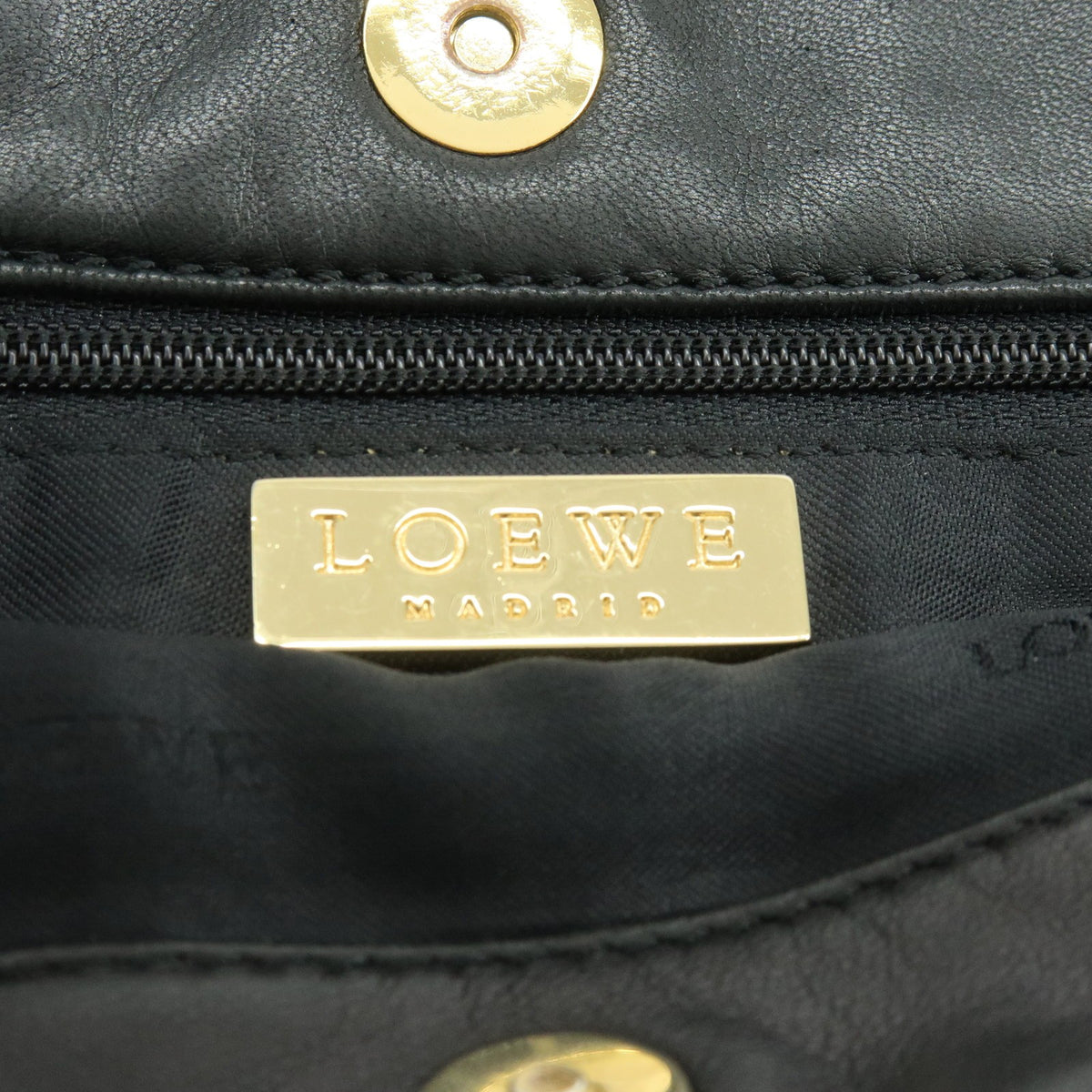 Loewe Shoulder Bag Leather Black Leather Shoulder Bag Bag (Pre-Owned)