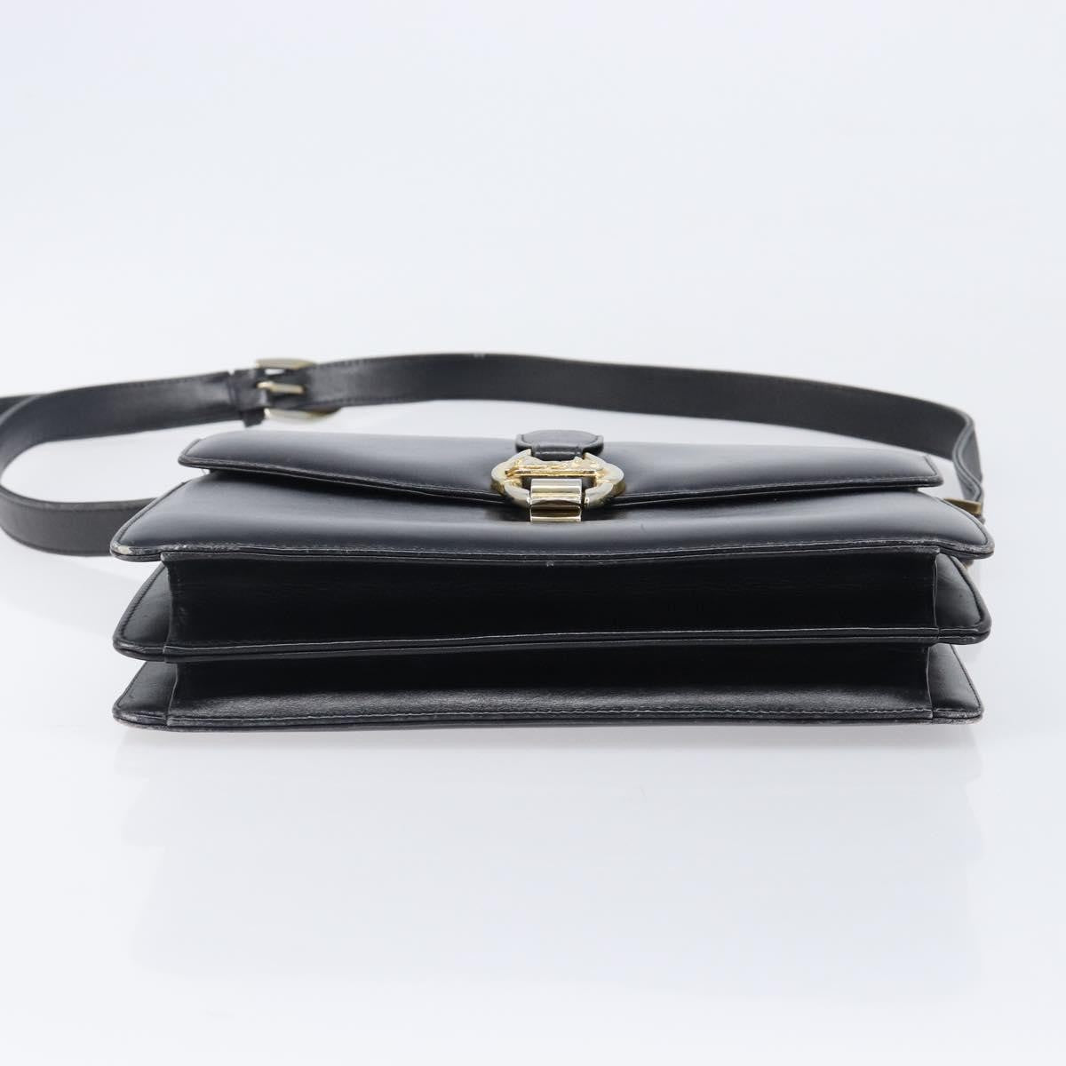 Celine Horse Carriage Leather Black Leather Shoulder Bag Bag (Pre-Owned)