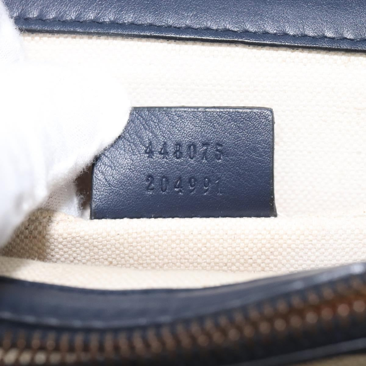 Gucci Dionysus Bamboo Top Handle Leather Navy Leather Handbag (Pre-Owned)