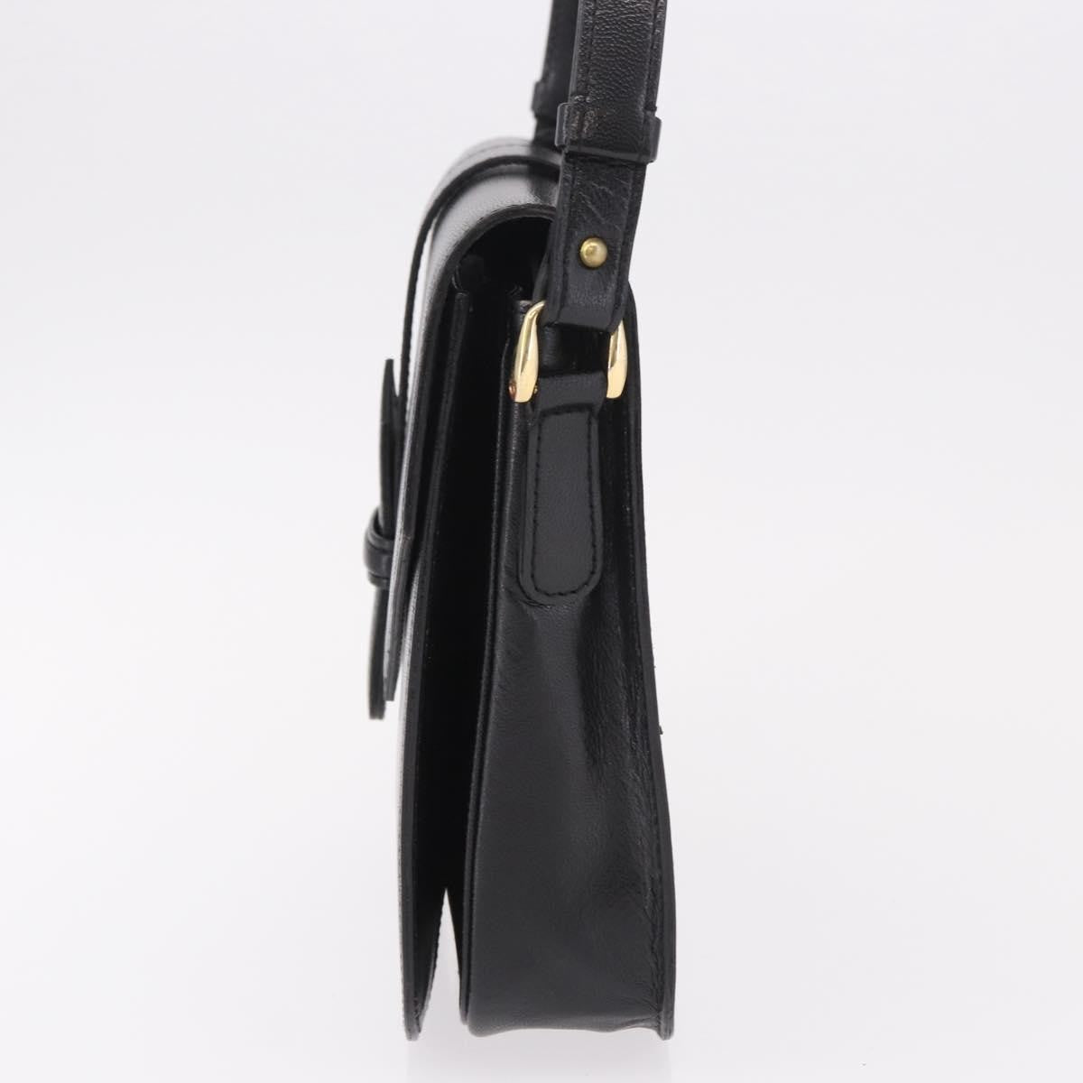 Saint Laurent Vintage Leather Black Leather Handbag (Pre-Owned)