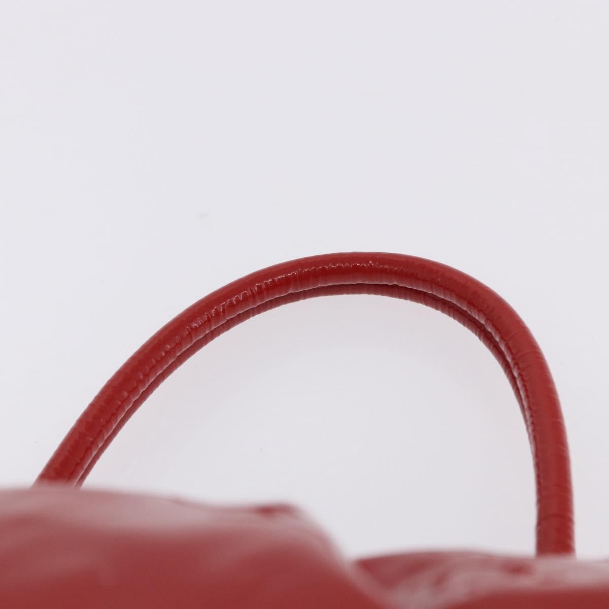 Salvatore Ferragamo Gancini Patent Leather Red Patent_Leather Handbag (Pre-Owned)