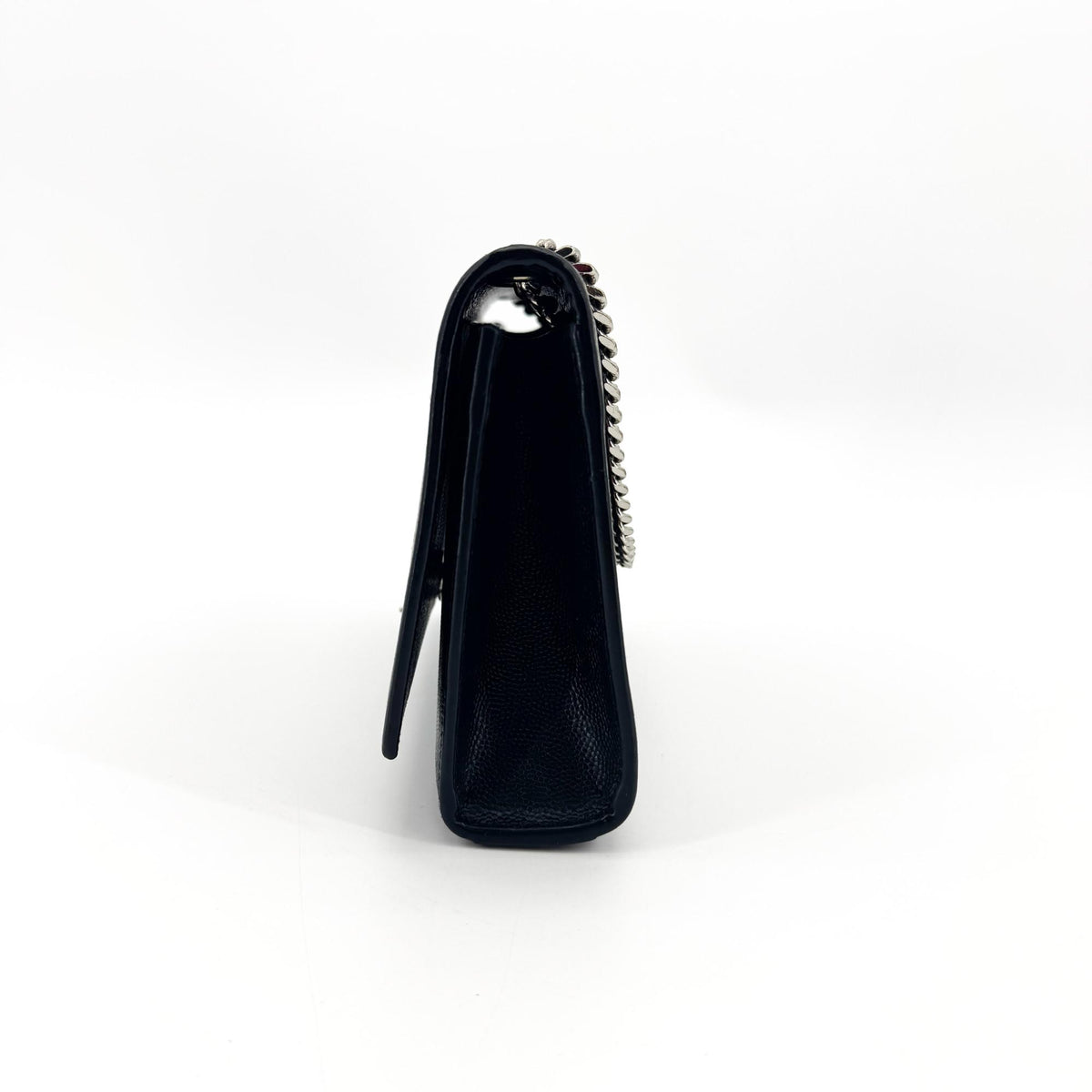Saint Laurent Classic Monogram Grainy Leather Black Leather Crossbody Bag Bag (Pre-Owned)