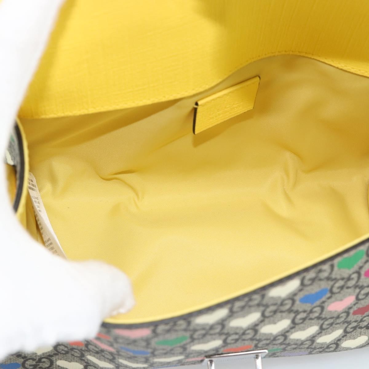 Gucci Children's Top Handle Flap Printed Gg Coated Canvas Beige Canvas Handbag (Pre-Owned)