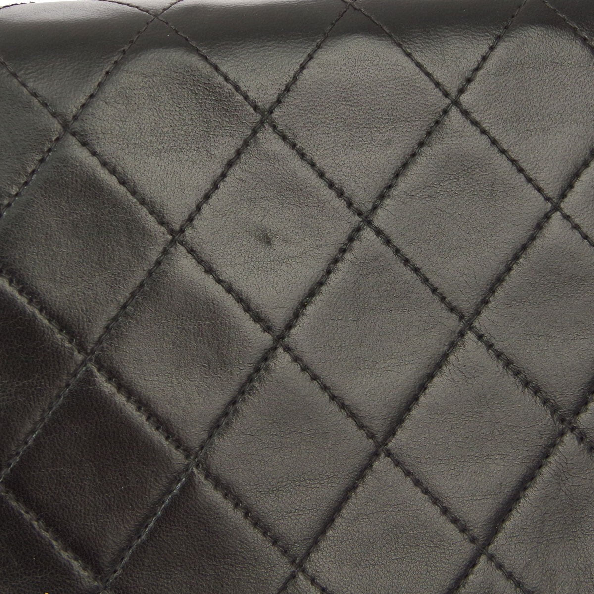 Chanel Vintage Classic Single Flap Quilted Lambskin Black Leather Shoulder Bag Bag (Pre-Owned)