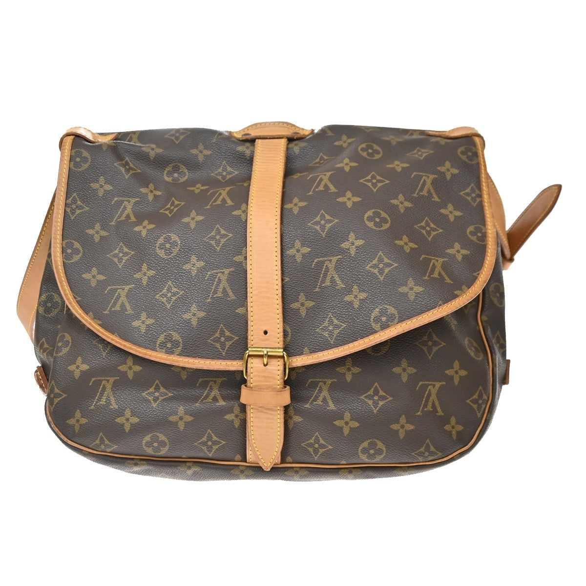 Louis Vuitton Saumur Monogram Canvas Brown Canvas Shoulder Bag Bag (Pre-Owned)