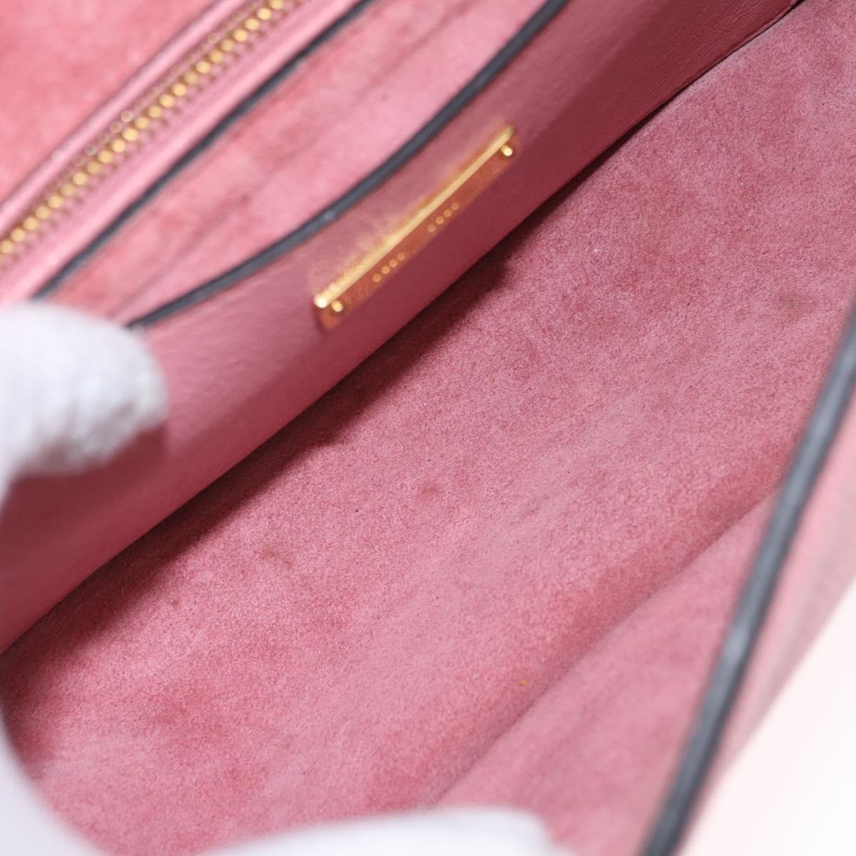 Miu Miu Madras Crystal Buckle Leather Pink Leather Shoulder Bag Bag (Pre-Owned)
