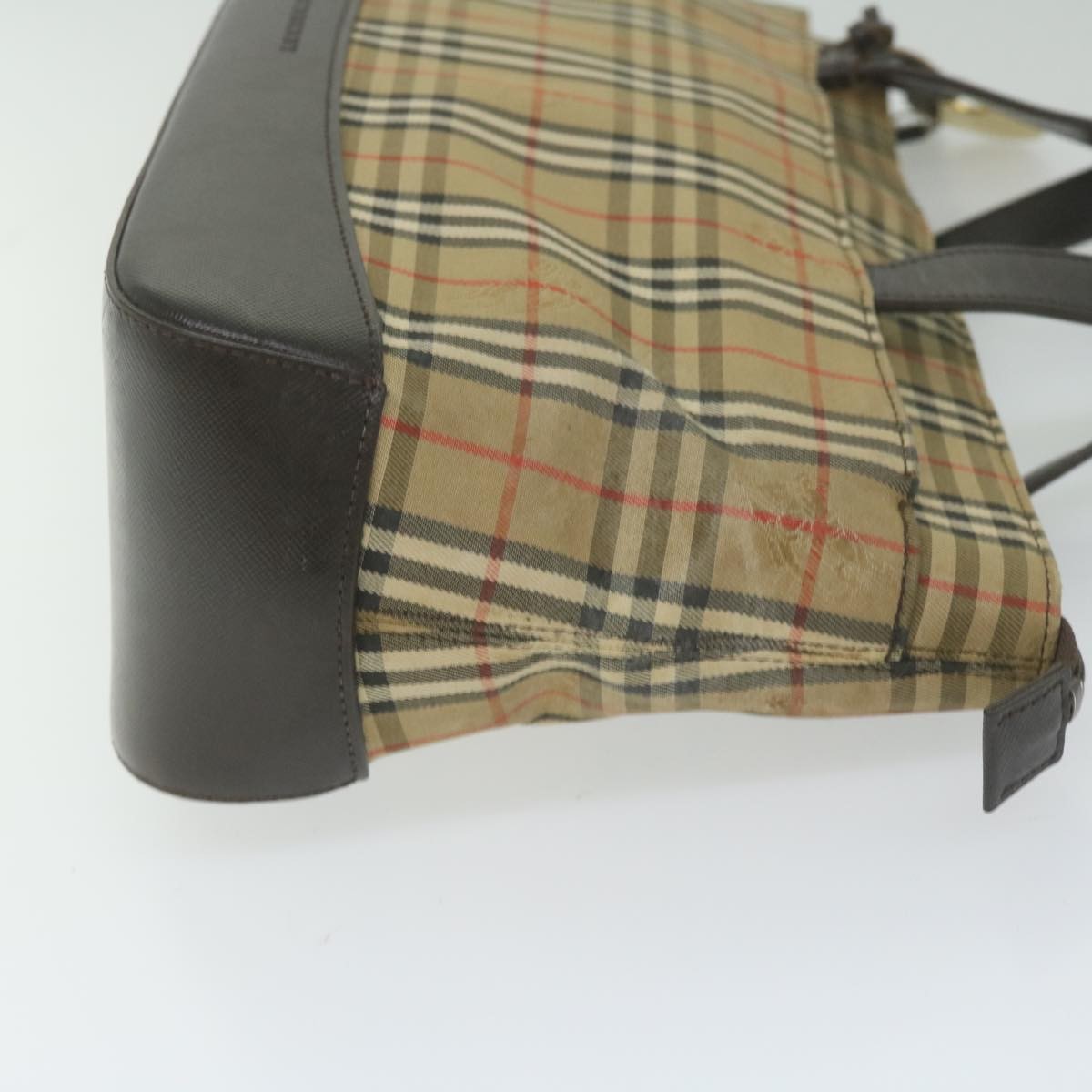 Burberry Nova Check Nova Check Canvas And Leather Beige Canvas Handbag (Pre-Owned)