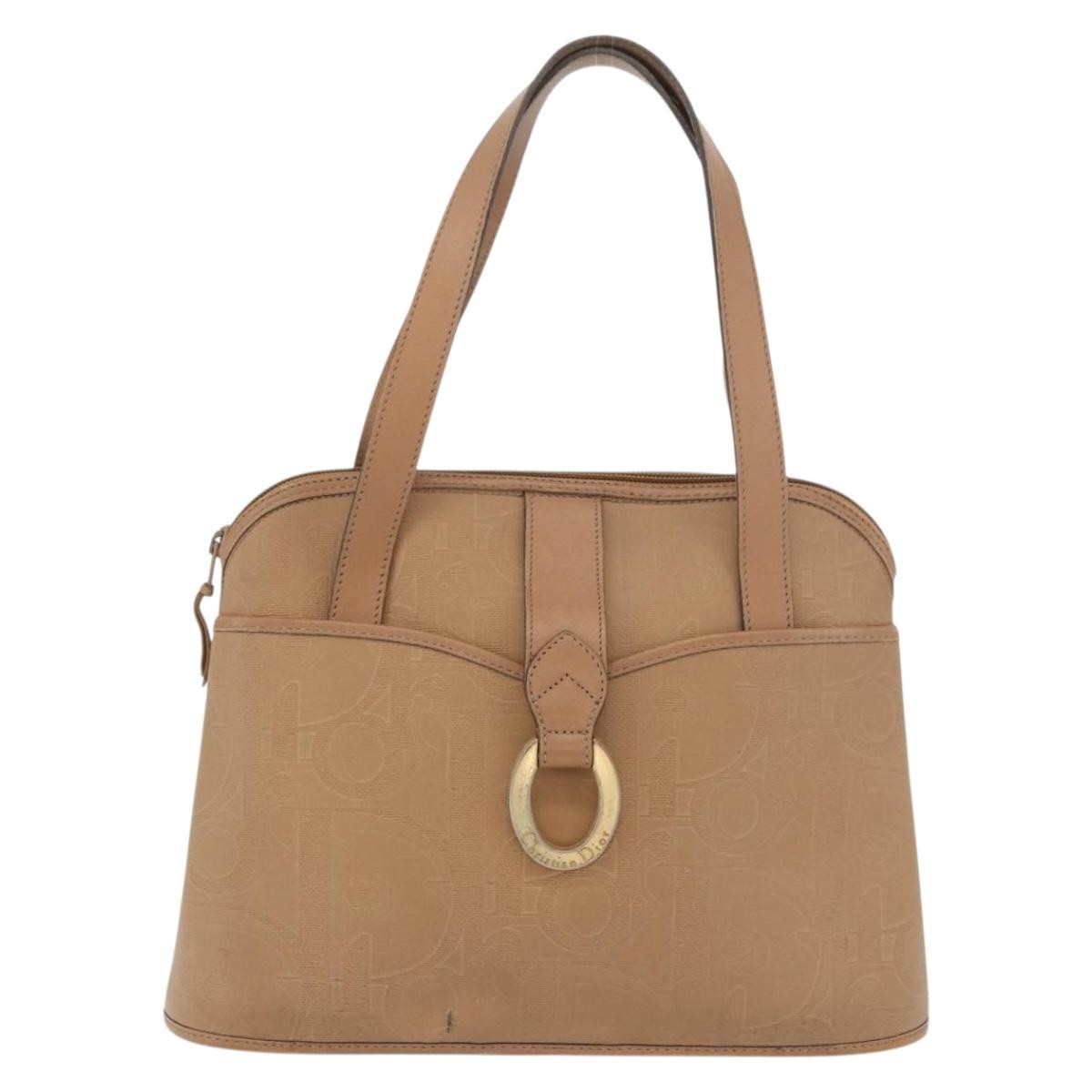Christian Dior Vintage Trotter Canvas Beige Canvas Handbag (Pre-Owned)
