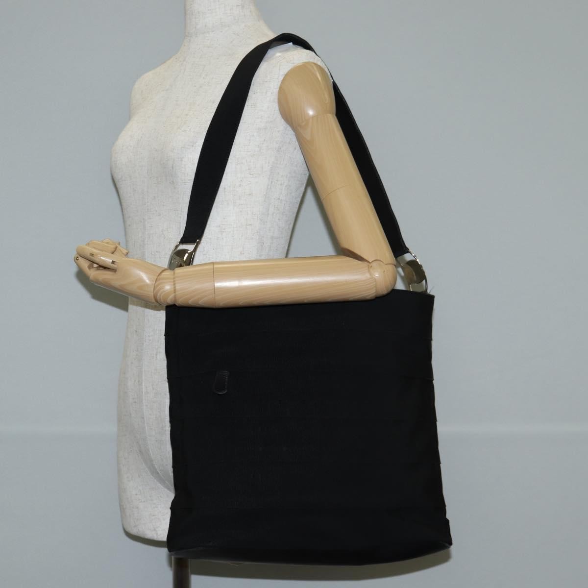 Salvatore Ferragamo Vala Nylon Black Canvas Shoulder Bag Bag (Pre-Owned)