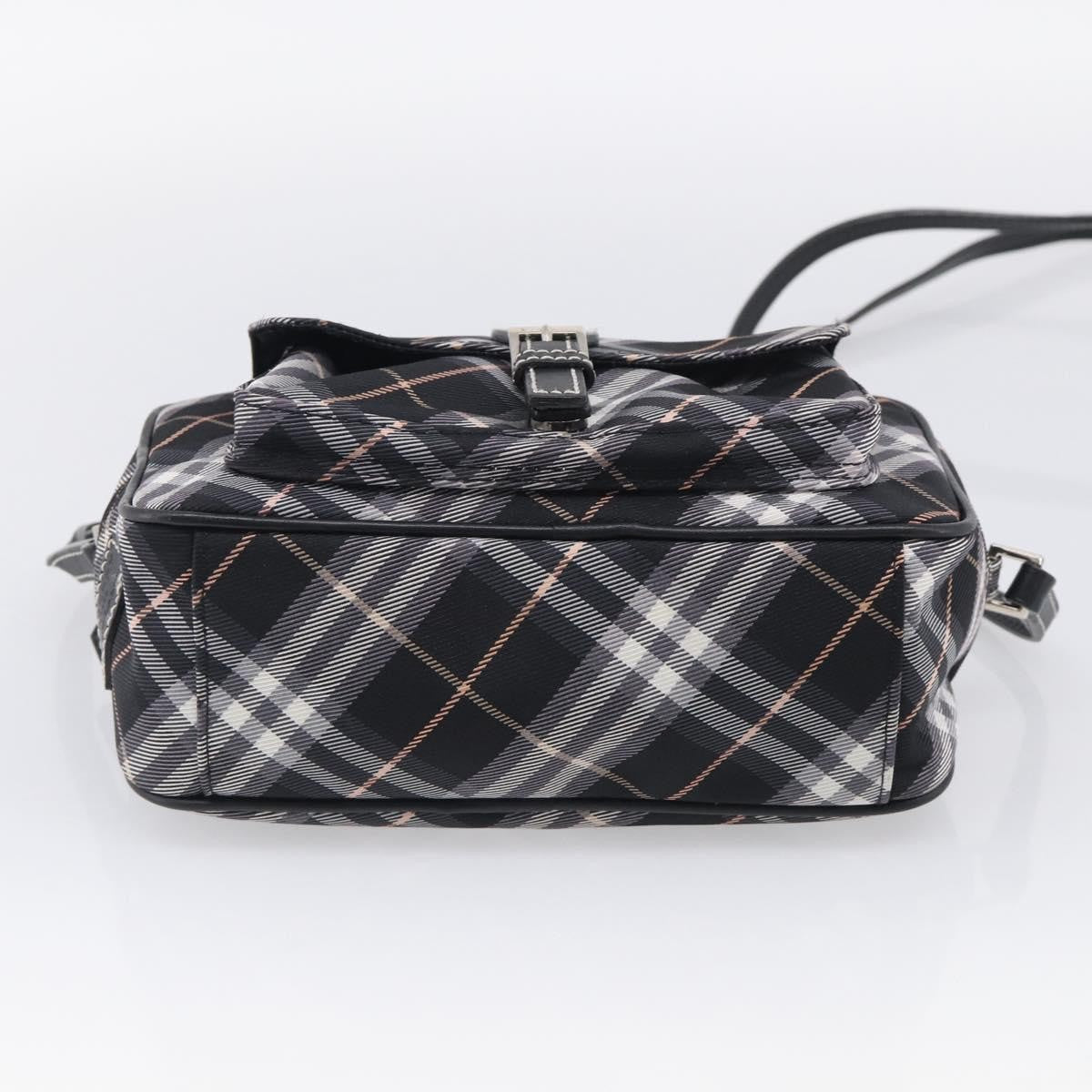 Burberry Nova Check Blue Label Nylon Black Nylon Shoulder Bag Bag (Pre-Owned)