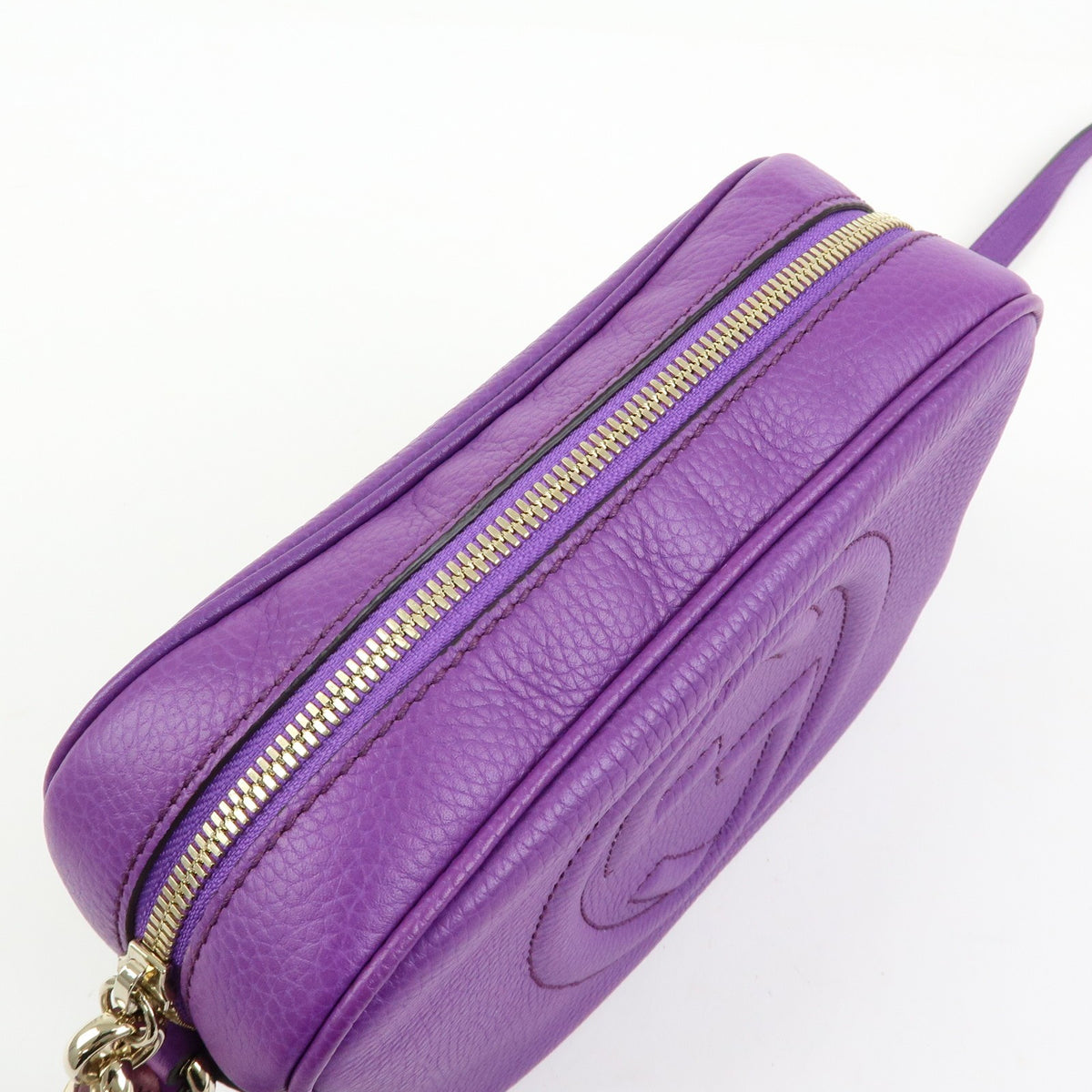 Gucci Soho Disco Leather Purple Leather Crossbody Bag Bag (Pre-Owned)